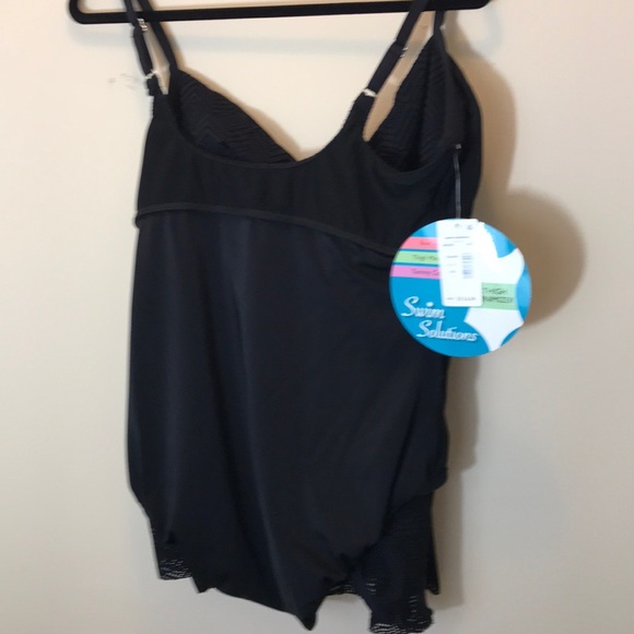 NWT Swim Solutions Black One-Piece Swimsuit - Picture 9 of 12